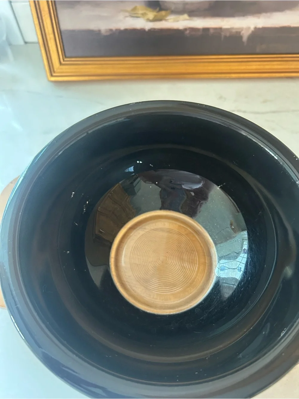 Vintage PYREX 323 Black Mixing Bowl Glossy Mid Century Corning USA